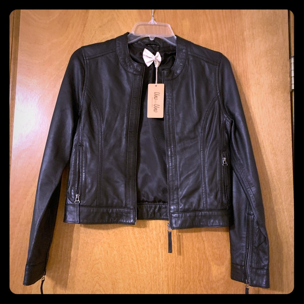 Black leather jacket